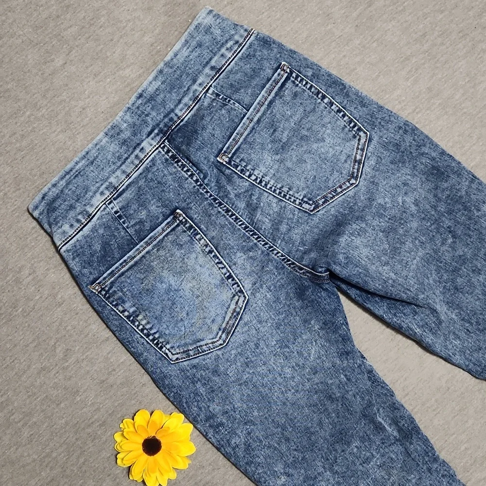 Y2K SO Brand High Rise Denim Leggings Jeggings Skinny Blue Jeans - Picture 4 of 7